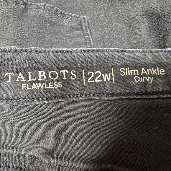 Talbots Flawless Slim Ankle Curvy Black Jeans Plus Size 22W - Picture 3 of 8